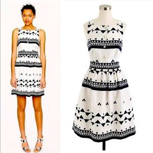 J. Crew White Linen Roller Girl Print Dress